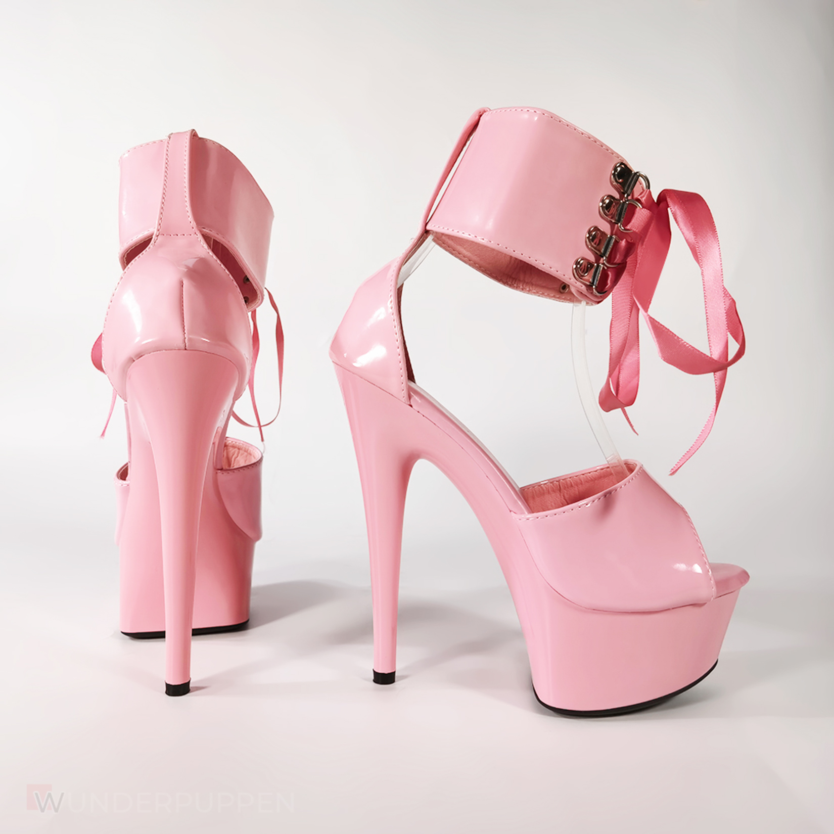 High Heels - Rosa geschnürt mit Bund – Bild 9