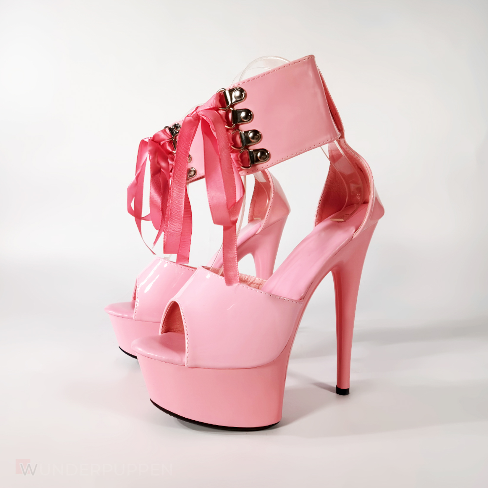 High Heels - Rosa geschnürt mit Bund – Bild 3