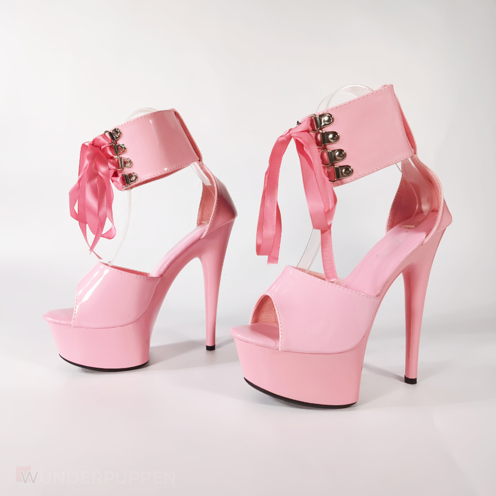 High Heels - Rosa geschnürt mit Bund – Bild 4