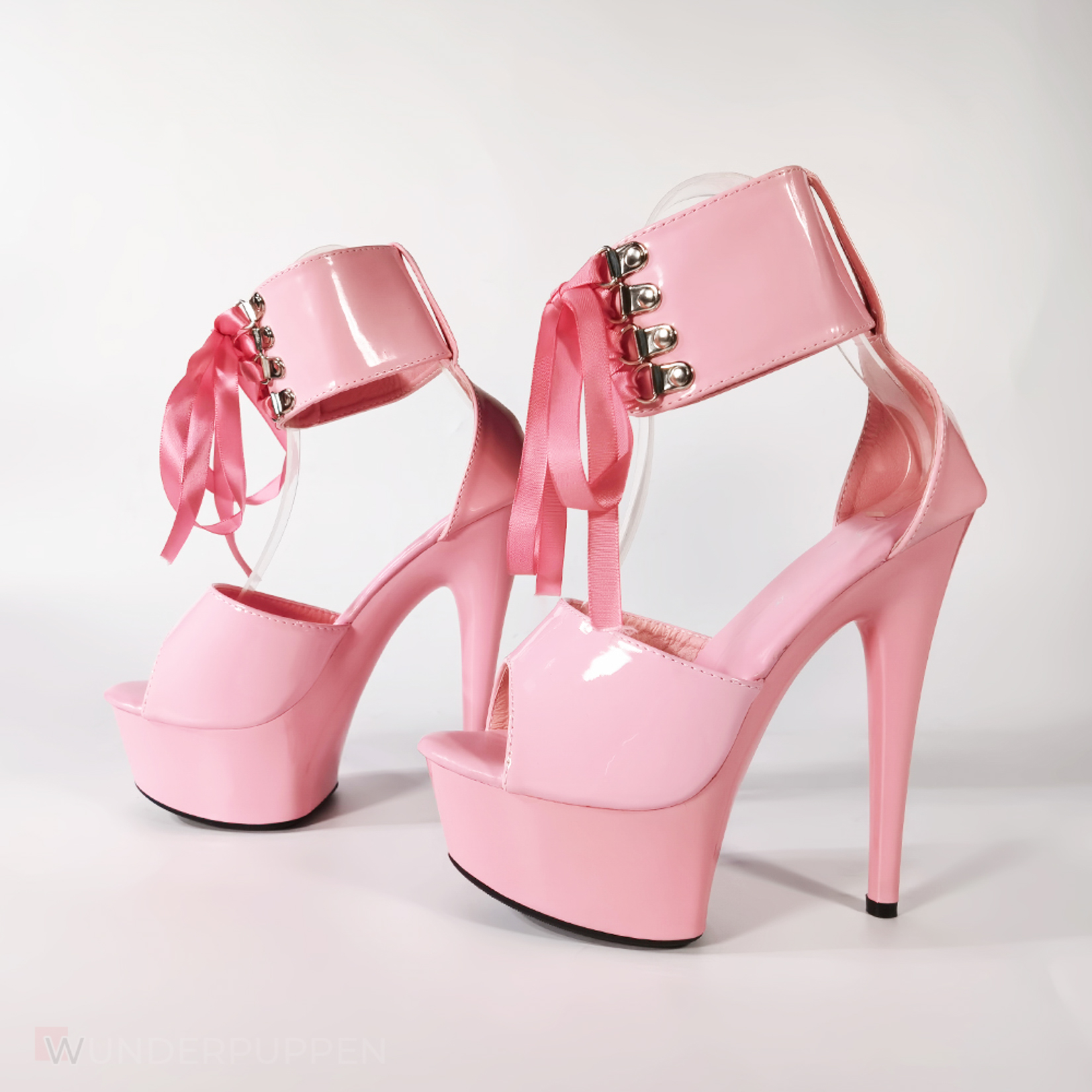 High Heels - Rosa geschnürt mit Bund – Bild 5