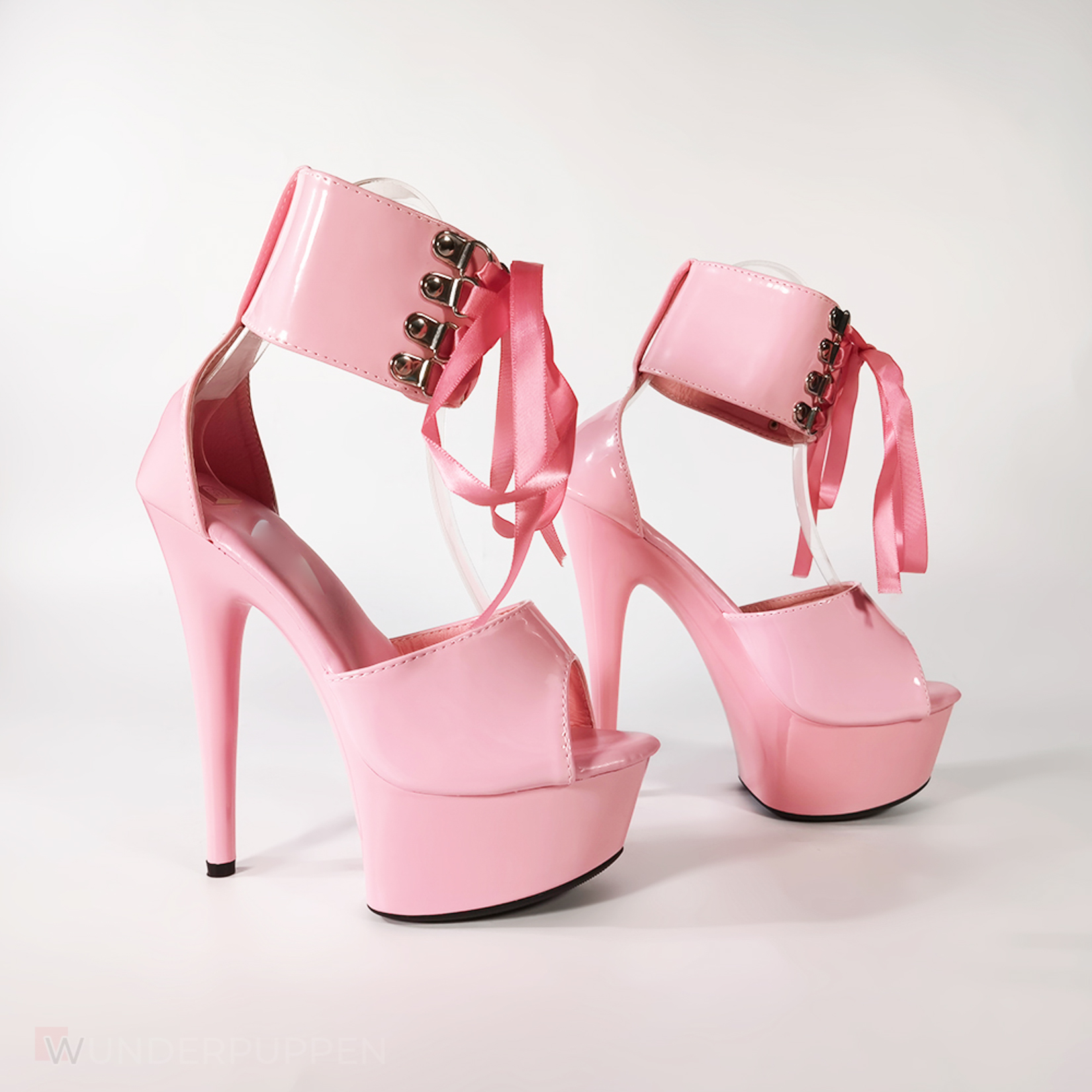 High Heels - Rosa geschnürt mit Bund
