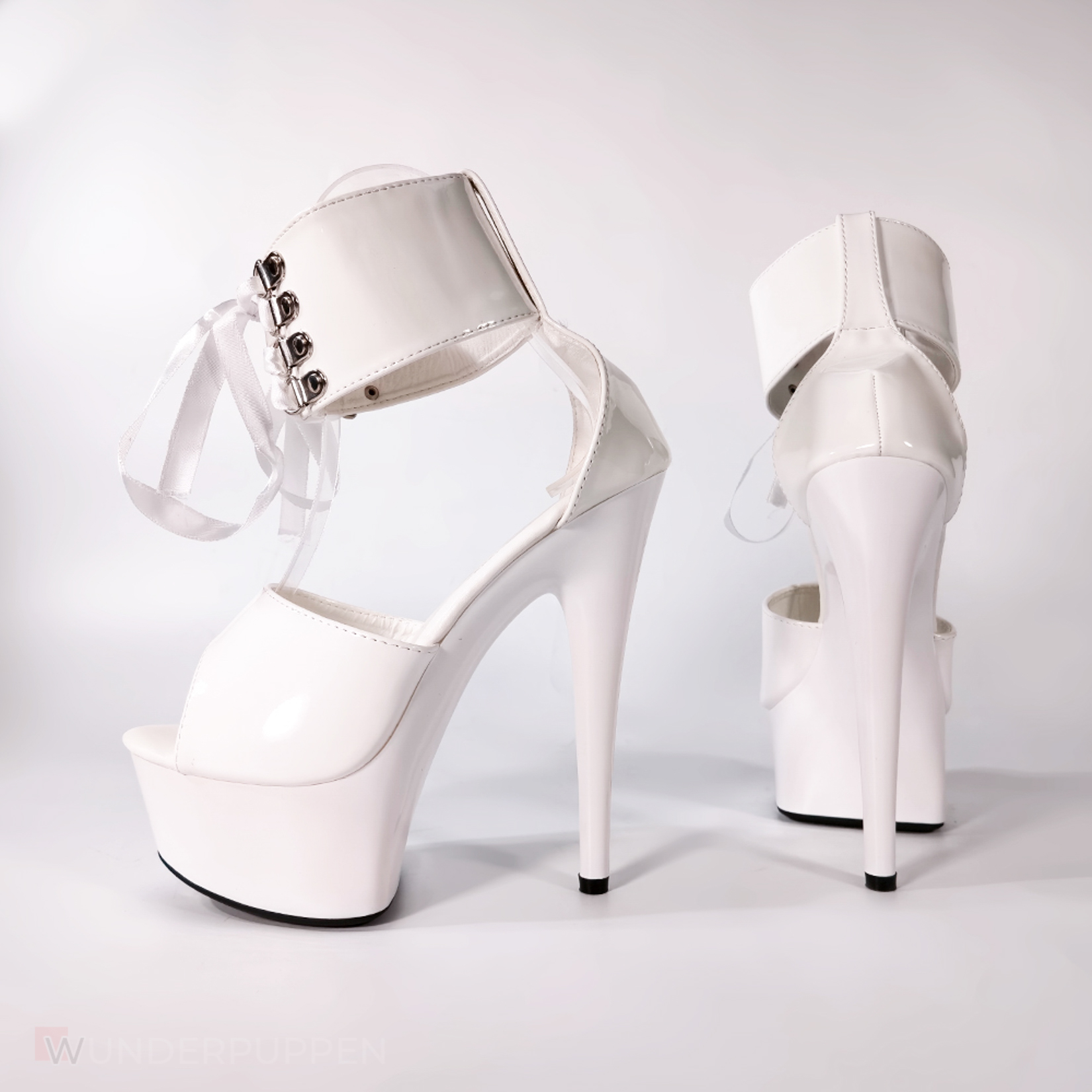 High Heels - Weiß geschnürt mit Bund – Bild 9