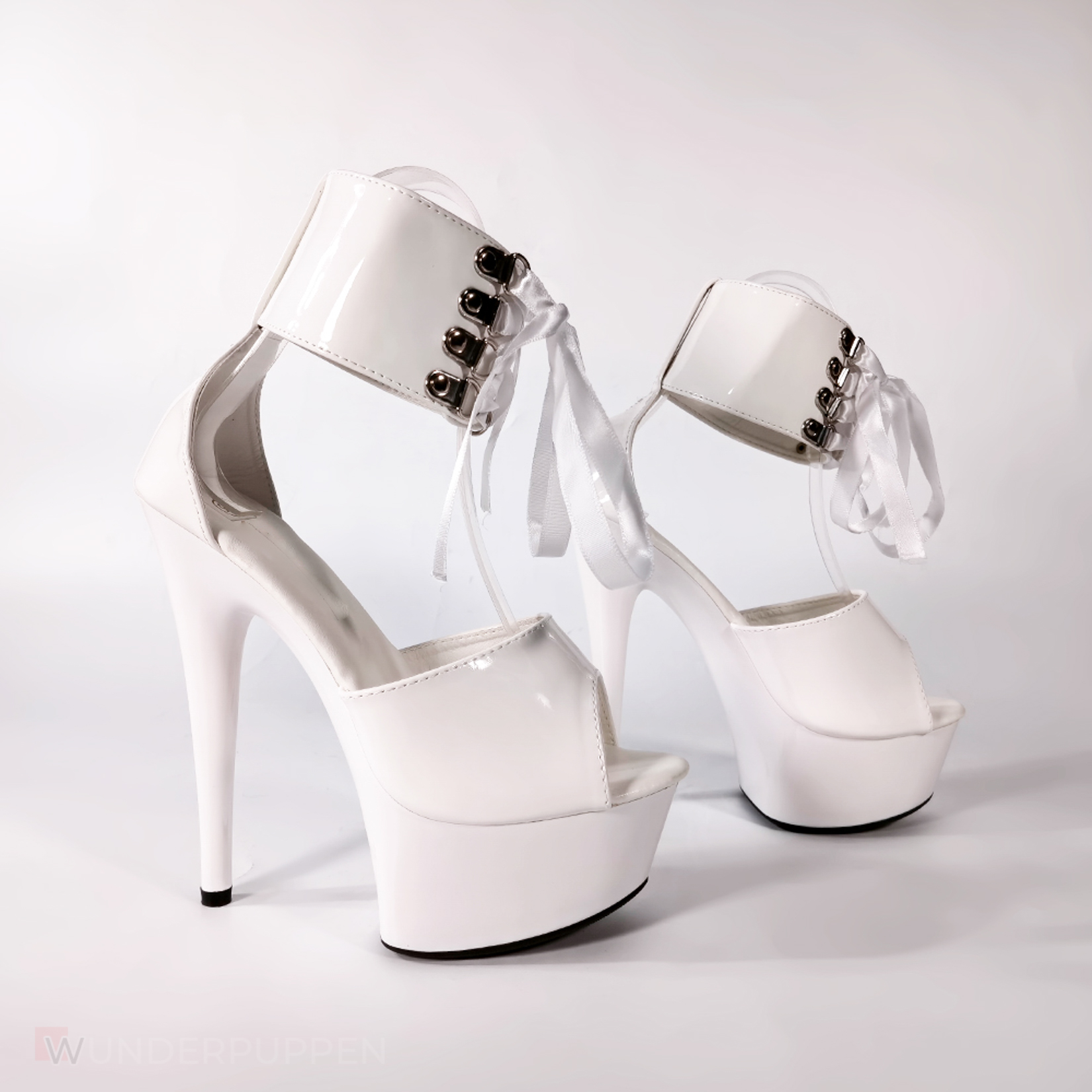 High Heels - Weiß geschnürt mit Bund – Bild 6