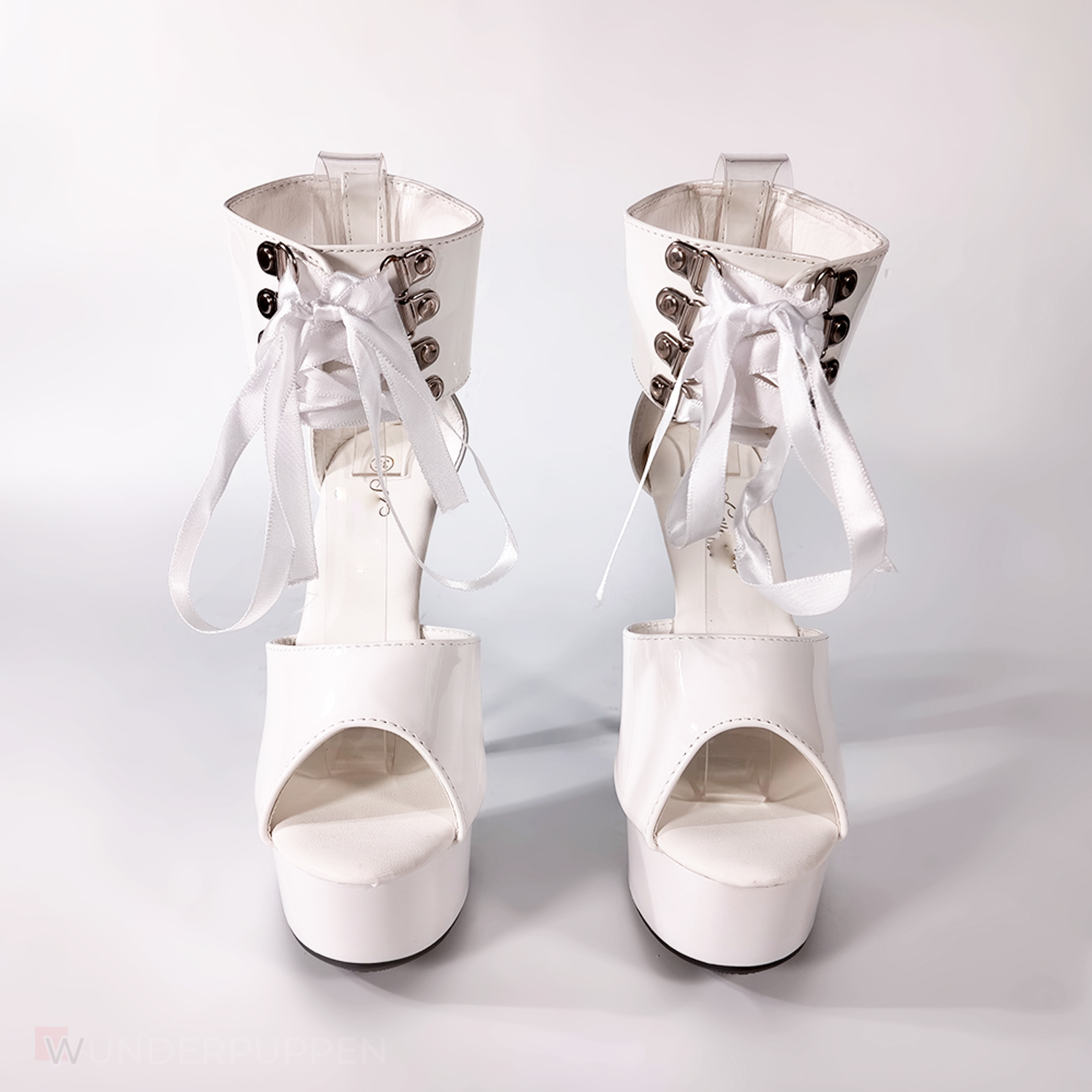 High Heels - Weiß geschnürt mit Bund – Bild 2