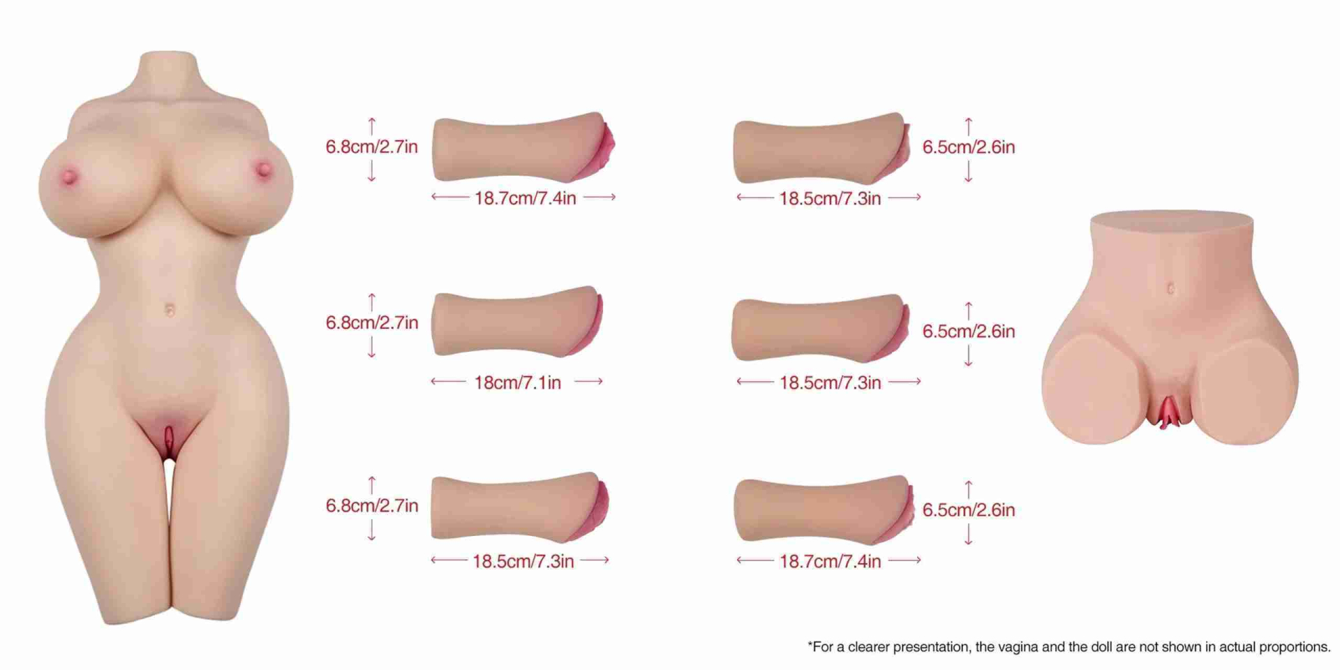 Ginny: 17.3kg Abnehmbare Vaginal Sex Puppe 4 in 1 mit Tantabosom – Bild 32
