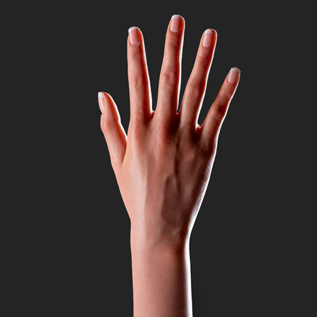 Harte Hände, mit verstärkten Fingergelenken