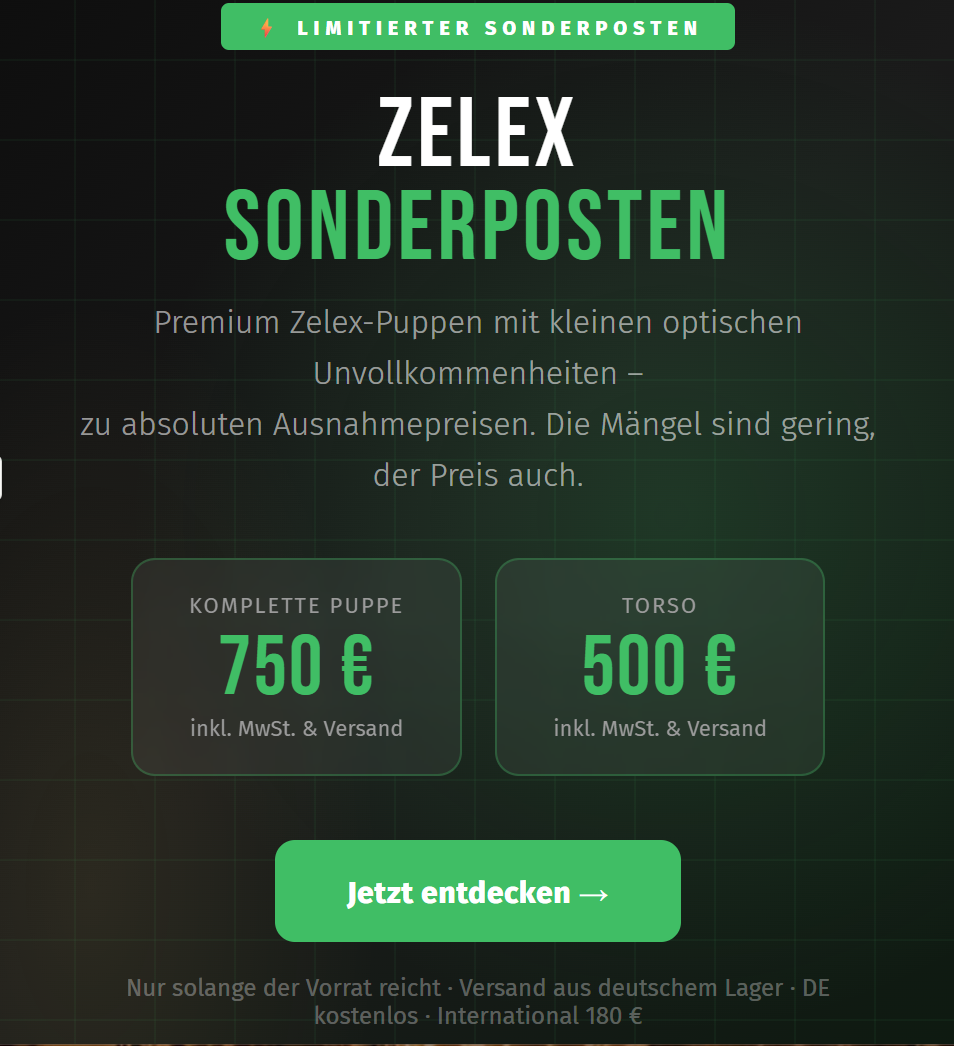 Zelex Torso ULTRA ANGEBOT mit Unvollkommenheiten