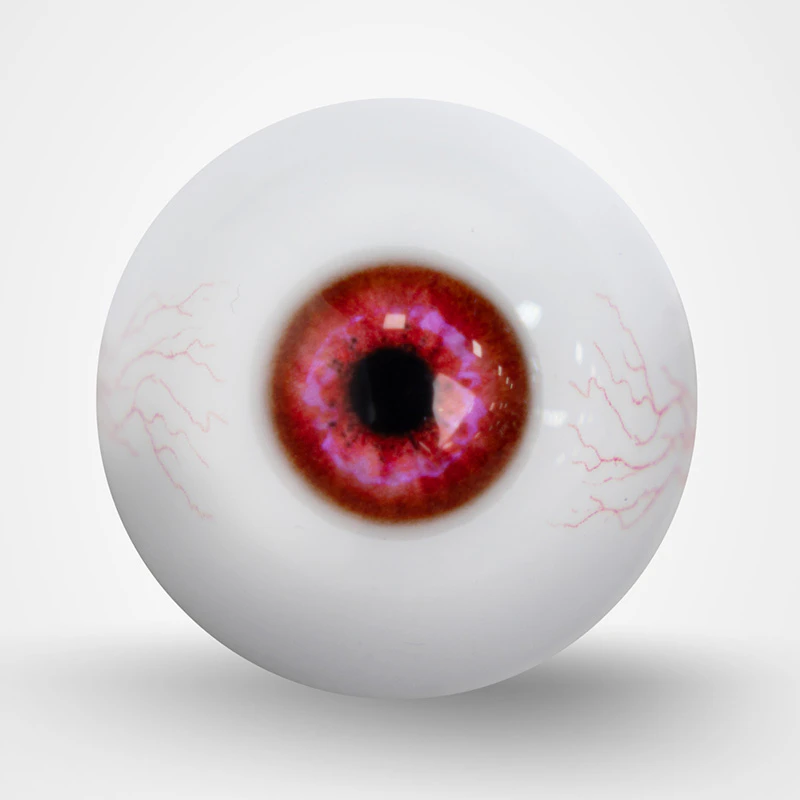 Kirschrote Augen mit Adern